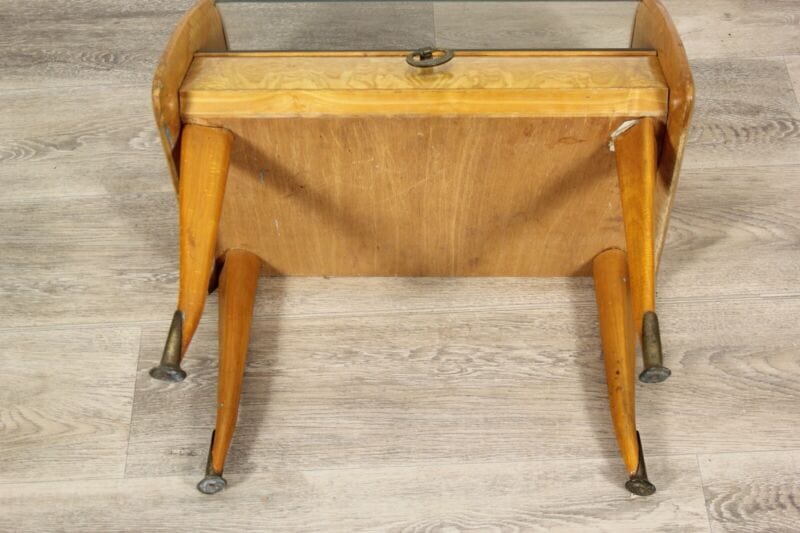 Coppia di comodini tavolini antichi in legno comodino Vintage anni '50 chiari Arredamento
