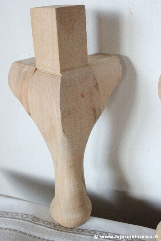 COPPIA DI GAMBE IN LEGNO GREZZO altezza cm 15 x RESTAURO POUF SGABELLO TAVOLINO Restauro