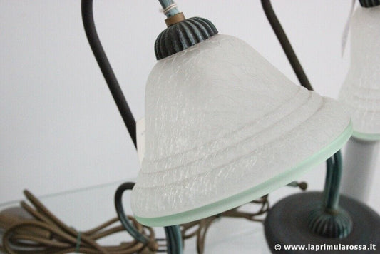 COPPIA DI LAMPADE DA TAVOLO RETRO' ABAT JOURS TWO VINTAGE ITALIAN ABAT JOURS Lampade Appliques