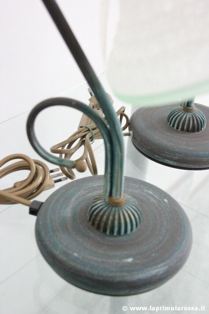 COPPIA DI LAMPADE DA TAVOLO RETRO' ABAT JOURS TWO VINTAGE ITALIAN ABAT JOURS Lampade Appliques