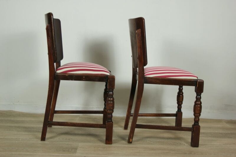 Coppia di sedie vintage anni 60  sedia vecchia in legno seduta imbottita a righe Arredamento