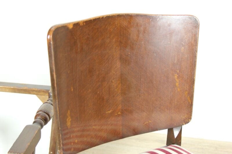 Coppia di sedie vintage anni 60 sedia vecchia in legno seduta imbottita a righe Arredamento