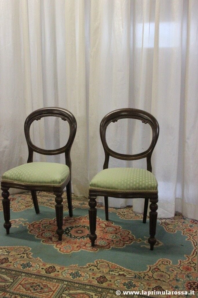 COPPIA DI SEDIE VINTAGE INGLESI STILE OTTOCENTO IN LEGNO VICTORIAN STYLE CHAIRS Arredamento