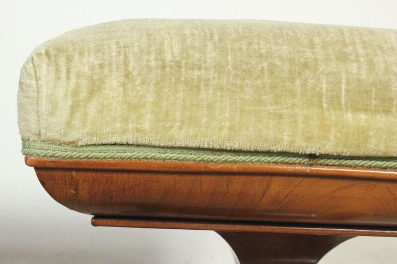 Coppia di Sgabelli antichi in legno di noce pouf per salotto epoca 800 panchetta Arredamento