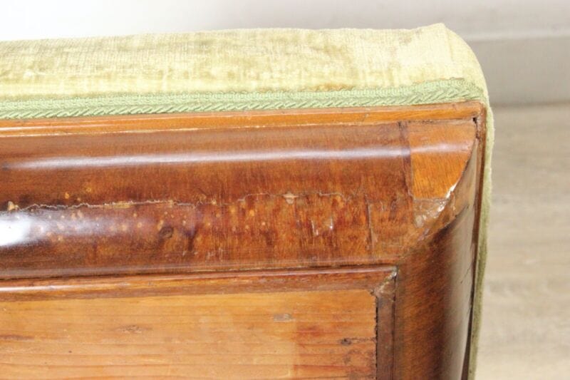 Coppia di Sgabelli antichi in legno di noce pouf per salotto epoca 800 panchetta Arredamento