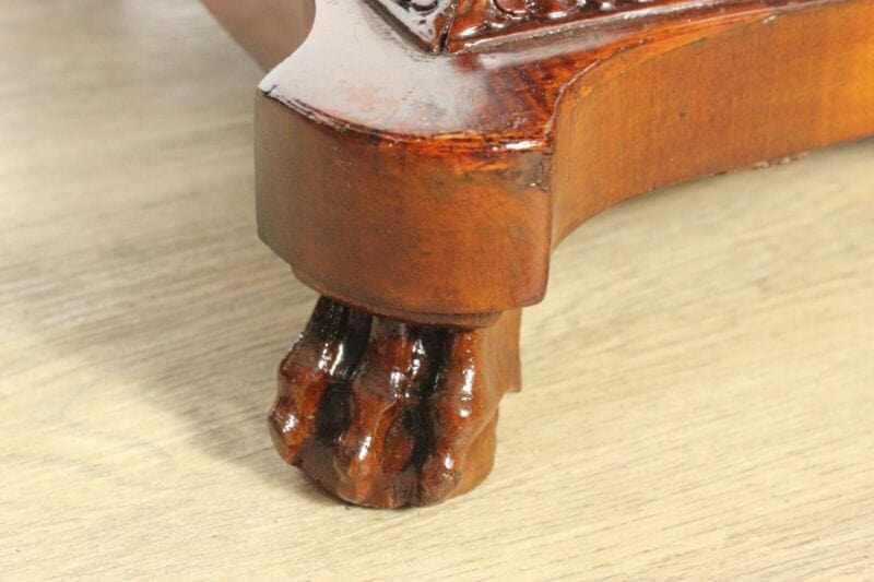 Coppia di Sgabelli antichi in legno di noce pouf per salotto epoca 800 panchetta Arredamento