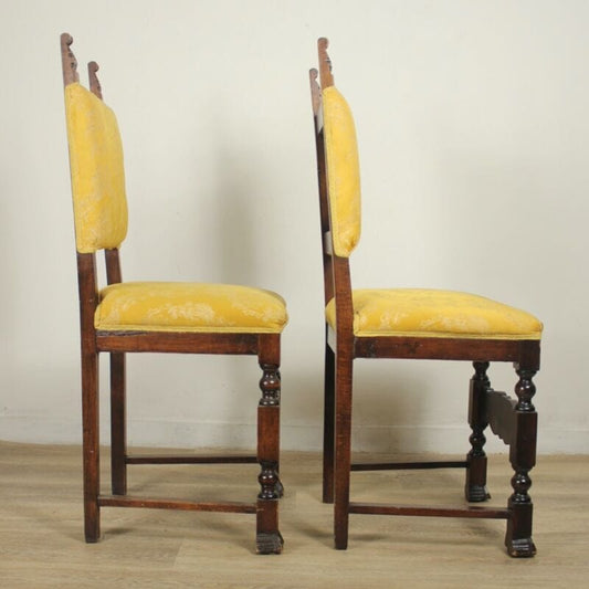 Coppia Sedie antiche in legno intagliate stile rinascimento da studio ingresso Arredamento