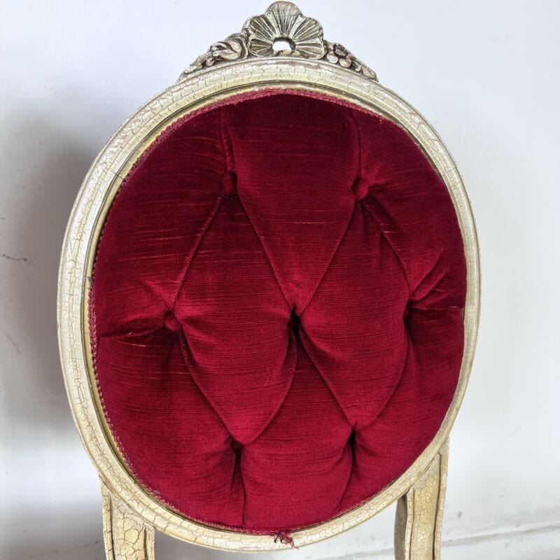 Coppia Sedie antiche in legno stile veneziano ingresso sediolina rossa vintage Arredamento