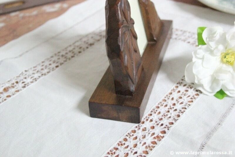 CORNICE PORTAFOTO DECO IN LEGNO E VETRO VINTAGE WOODEN PHOTO FRAME PORTARITRATTO Complementi d'arredo