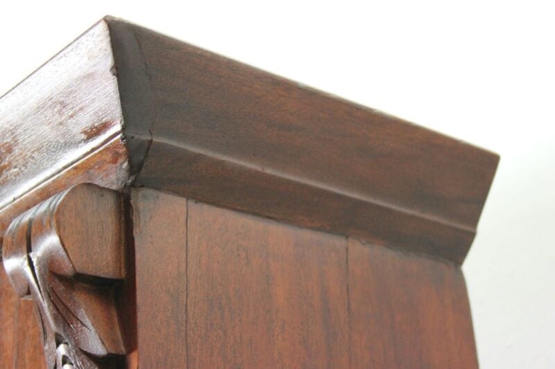 Credenza antica mobile libreria vetrina d'epoca 800 inglese in legno di noce Arredamento