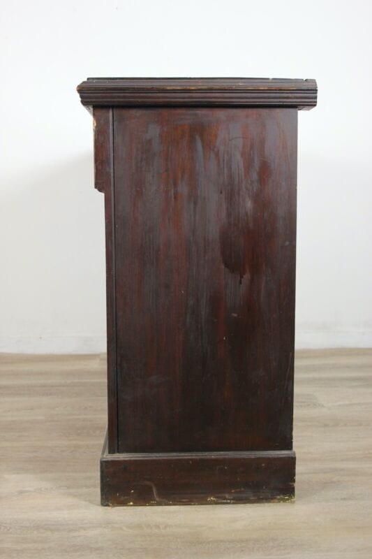 Credenza servante antica mobile intagliato in legno di noce d'epoca inglese Arredamento