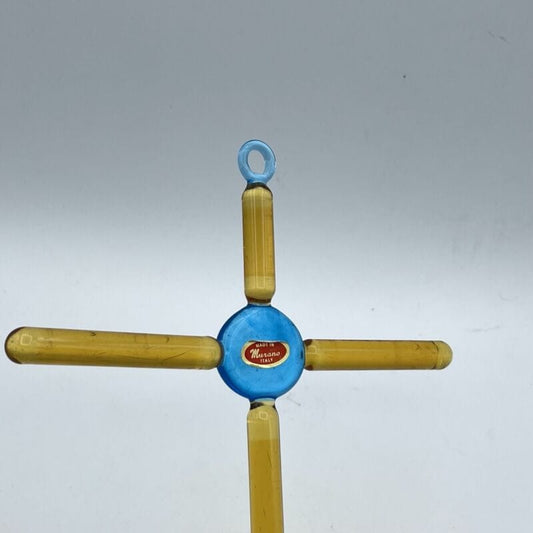 Crocifisso in vetro di murano da parete Croce stilizzata vintage da muro design Oggetti sacri - rosari
