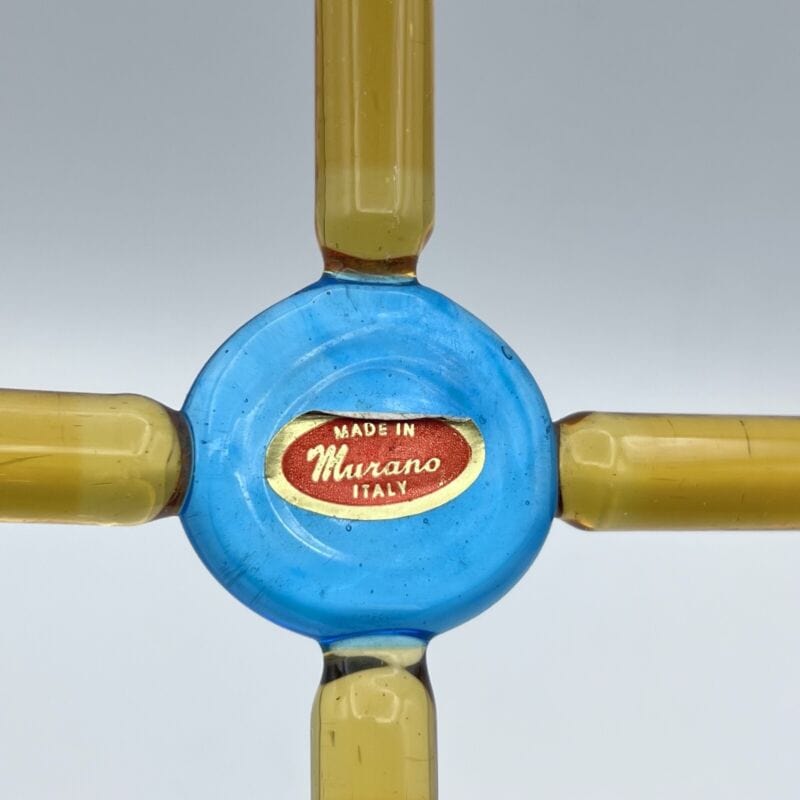 Crocifisso in vetro di murano da parete Croce stilizzata vintage da muro design Oggetti sacri - rosari