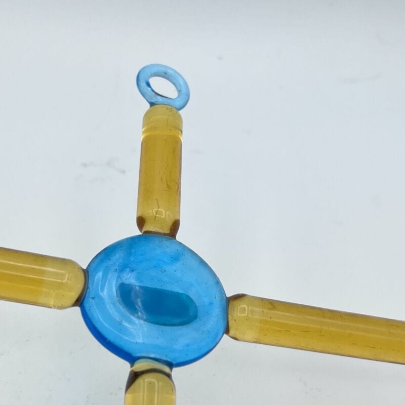Crocifisso in vetro di murano da parete Croce stilizzata vintage da muro design Oggetti sacri - rosari