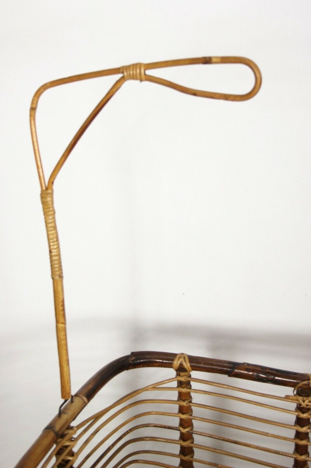 CULLA NEONATO VIMINI ANTICA LETTINO ART DECO IN BAMBU VINTAGE ANNI 40 FIORIERA Other
