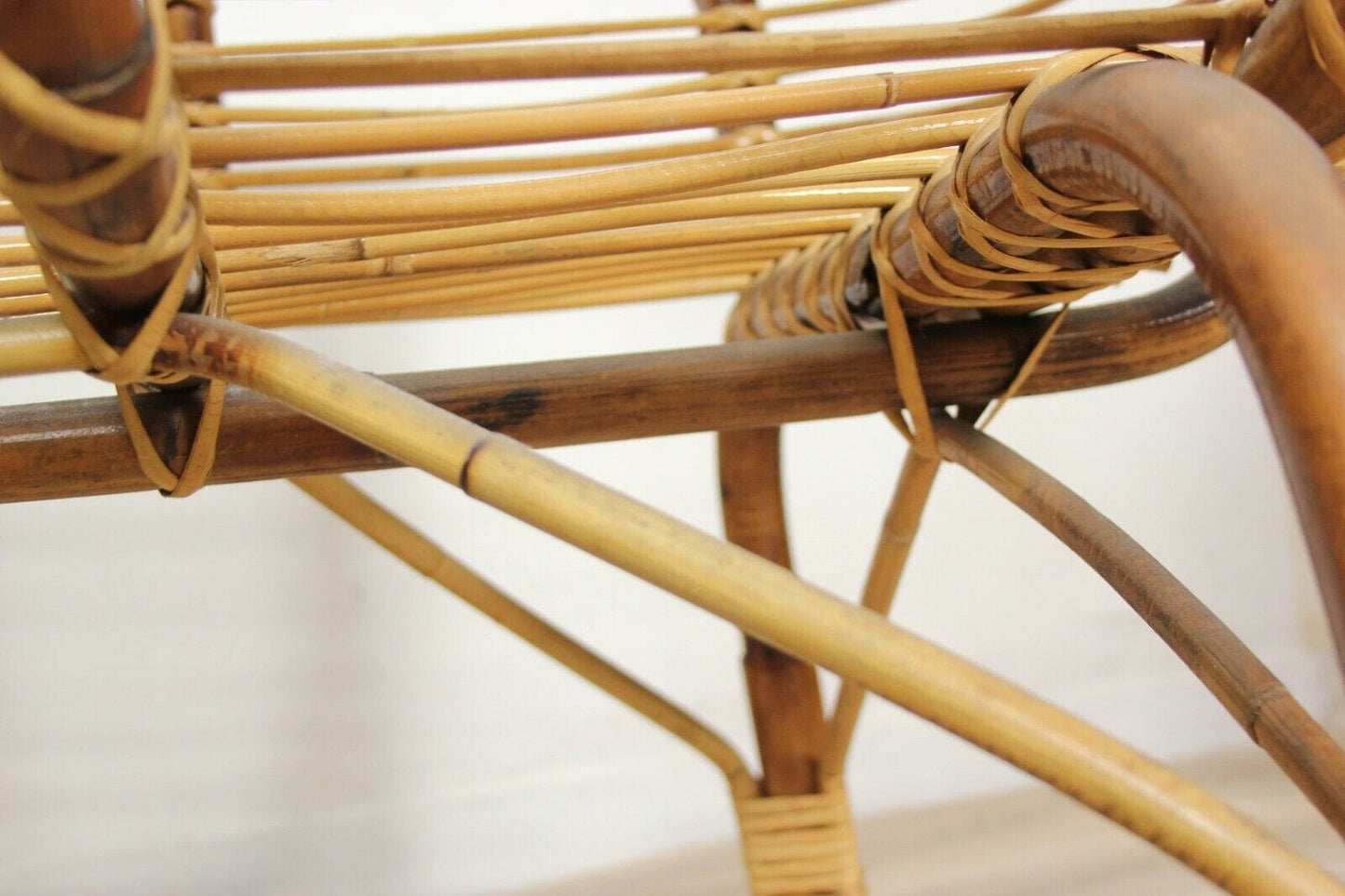 CULLA NEONATO VIMINI ANTICA LETTINO ART DECO IN BAMBU VINTAGE ANNI 40 FIORIERA Other