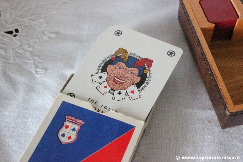 DAL NEGRO SCATOLA VINTAGE IN PELLE CON CARTE GIOCO E FICHES ITALIAN PLAYNG CARDS Other