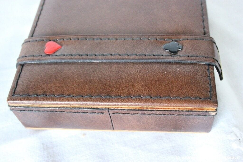 DAL NEGRO SCATOLA VINTAGE IN PELLE CON CARTE GIOCO E FICHES ITALIAN PLAYNG CARDS Other