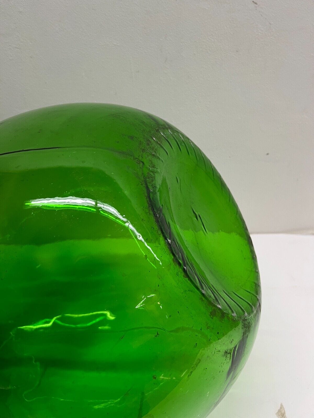 Damigiana in vetro da 54 10 17 5 litri antica vecchio boccione verde per vino Other