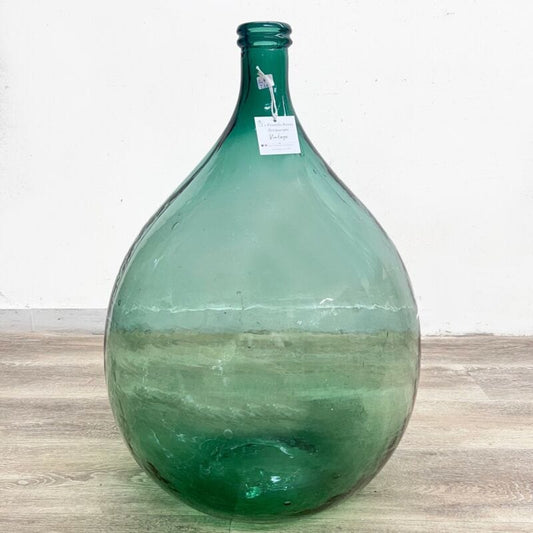 Damigiana in vetro soffiato da 54 litri antica vecchio boccione verde per vino Vetri e Cristalli