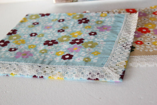 DIECI FAZZOLETTI VINTAGE COTONE A FIORI DA DONNA WINKLER SCATOLA ORIGINALE Corredo Pizzi e Tessuti