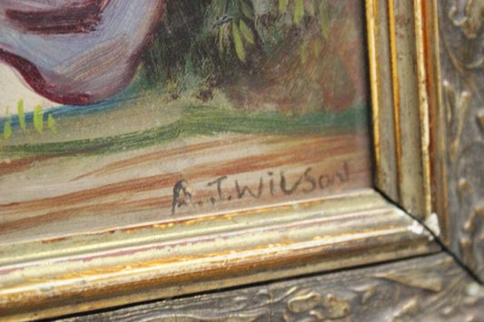 Dipinto antico olio ritratto di donna quadro pittura anziana contadina cornice Stampe e Incisioni