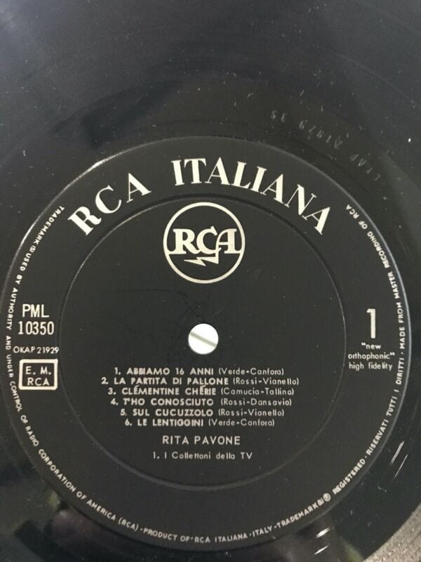 Disco in vinile 33 giri lp di RITA PAVONE 1963 PML 10350 da collezione VINTAGE Dischi in Vinile