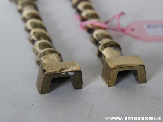 DUE COLONNE D'EPOCA IN OTTONE H CM 14 - COLONNINA - VINTAGE BRASS ORNAMENTS Restauro
