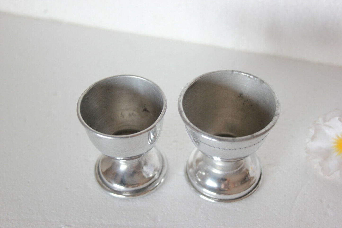 DUE PORTAUOVA ANNI '60 IN LATTA RETRO' TWO VINTAGE METAL EGG CUPS 1960s Other