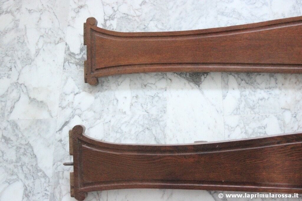 DUE SPONDE ANTICHE X LETTO L. cm 190 - COPPIA DI CIMASE D'EPOCA - LEGNO RECUPERO Restauro