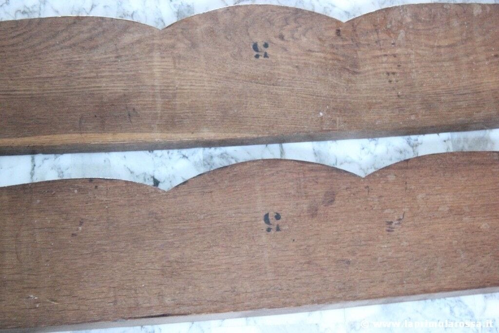 DUE SPONDE ANTICHE X LETTO L. cm 190 - COPPIA DI CIMASE D'EPOCA - LEGNO RECUPERO Restauro