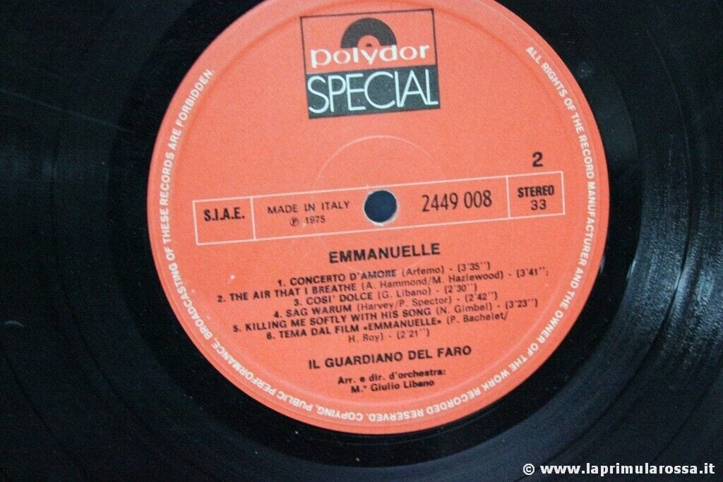 EMMANUELLE IL GUARDIANO DEL FARO LP 33 GIRI USATO ANNO 1975 Dischi in Vinile