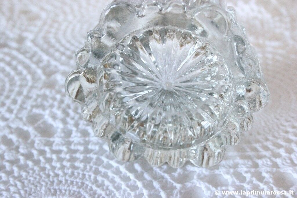 FERMACARTE ANTICO IN VETRO \ VINTAGE GLASS PIANO COSTER CUP / POSACENERE Vetri e Cristalli