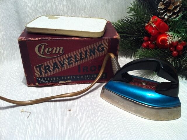 FERRO DA STIRO VINTAGE ANNI 60 CLEM MADE IN ENGLAND TRAVELLING IRON Attrezzi e Strumenti