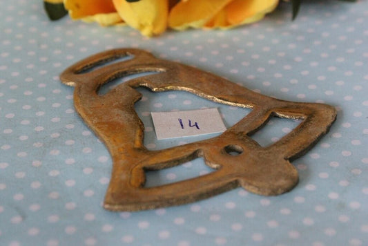 FINIMENTO ANTICO IN OTTONE PER CAVALLO /VECCHIA CAMPANA / HORSE BRASS Ottone