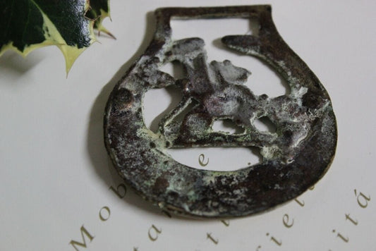 FINIMENTO D'EPOCA IN OTTONE PER CAVALLO CON DRAGO/ HORSE BRASS DA COLLEZIONE Ottone