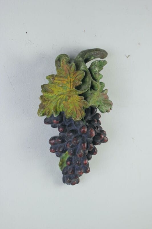 Fregio decorazione in di legno scolpito grappolo d' uva nera frutta vintage Restauro