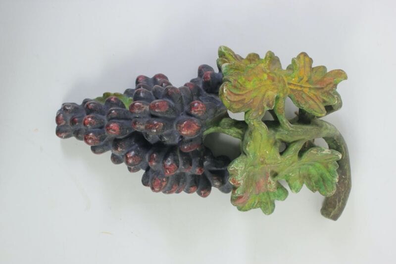 Fregio decorazione in di legno scolpito grappolo d' uva nera frutta vintage Restauro