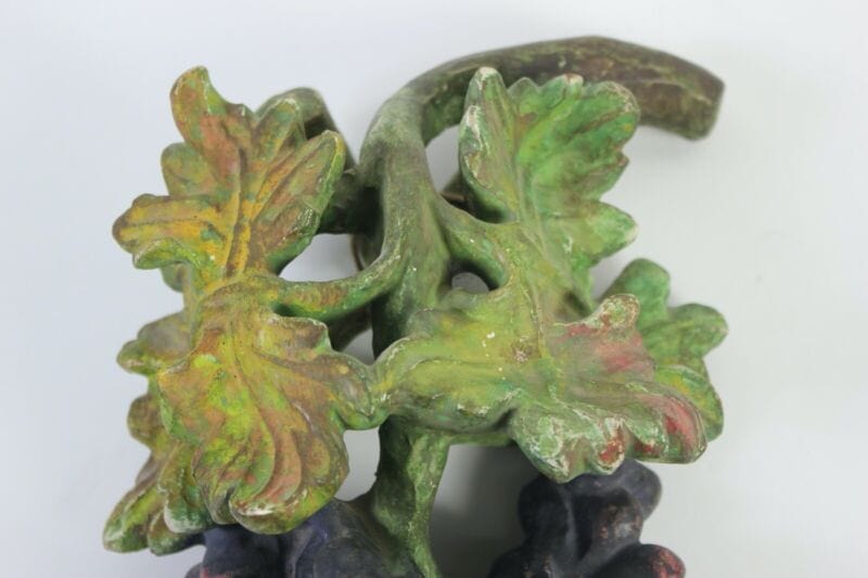 Fregio decorazione in di legno scolpito grappolo d' uva nera frutta vintage Restauro