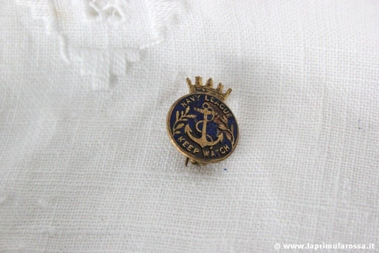 GADGET INGLESE D'EPOCA MARINA MILITARE VINTAGE NAVY LEAGUE KEEP WATCH PIN BADGE Bigiotteria & Accessori