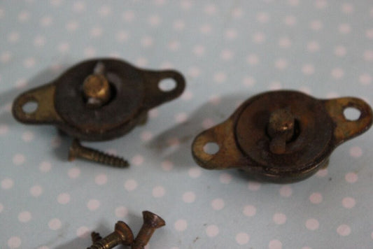 GANCI ANTICHI PER SPECCHIO BASCULANTE DI TOILETTE INGLESE VECCHIA FERRAMENTA Restauro