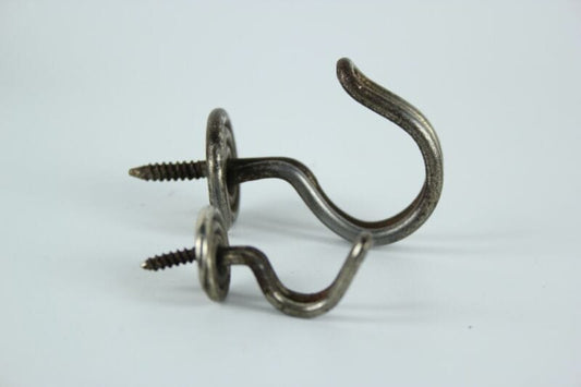 Ganci appendiabiti vintage antichi in metallo ferro con vite per legno shabby Restauro