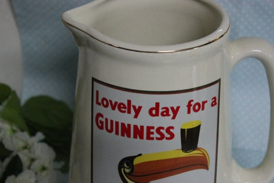 GRANDE BROCCA VINTAGE IN CERAMICA BIRRA GUINNESS H cm22 / BOCCALE D'EPOCA Birra & dintorni