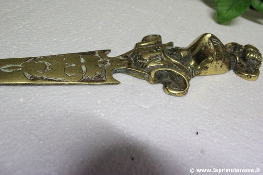 GRANDE SFOGLIA CARTE D'EPOCA IN OTTONE L.cm 35 VINTAGE SOLID BRASS PAPER KNIFE Ottone