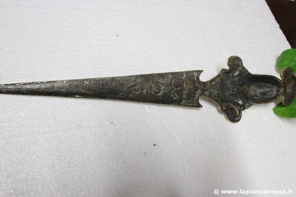 GRANDE SFOGLIA CARTE D'EPOCA IN OTTONE L.cm 35 VINTAGE SOLID BRASS PAPER KNIFE Ottone