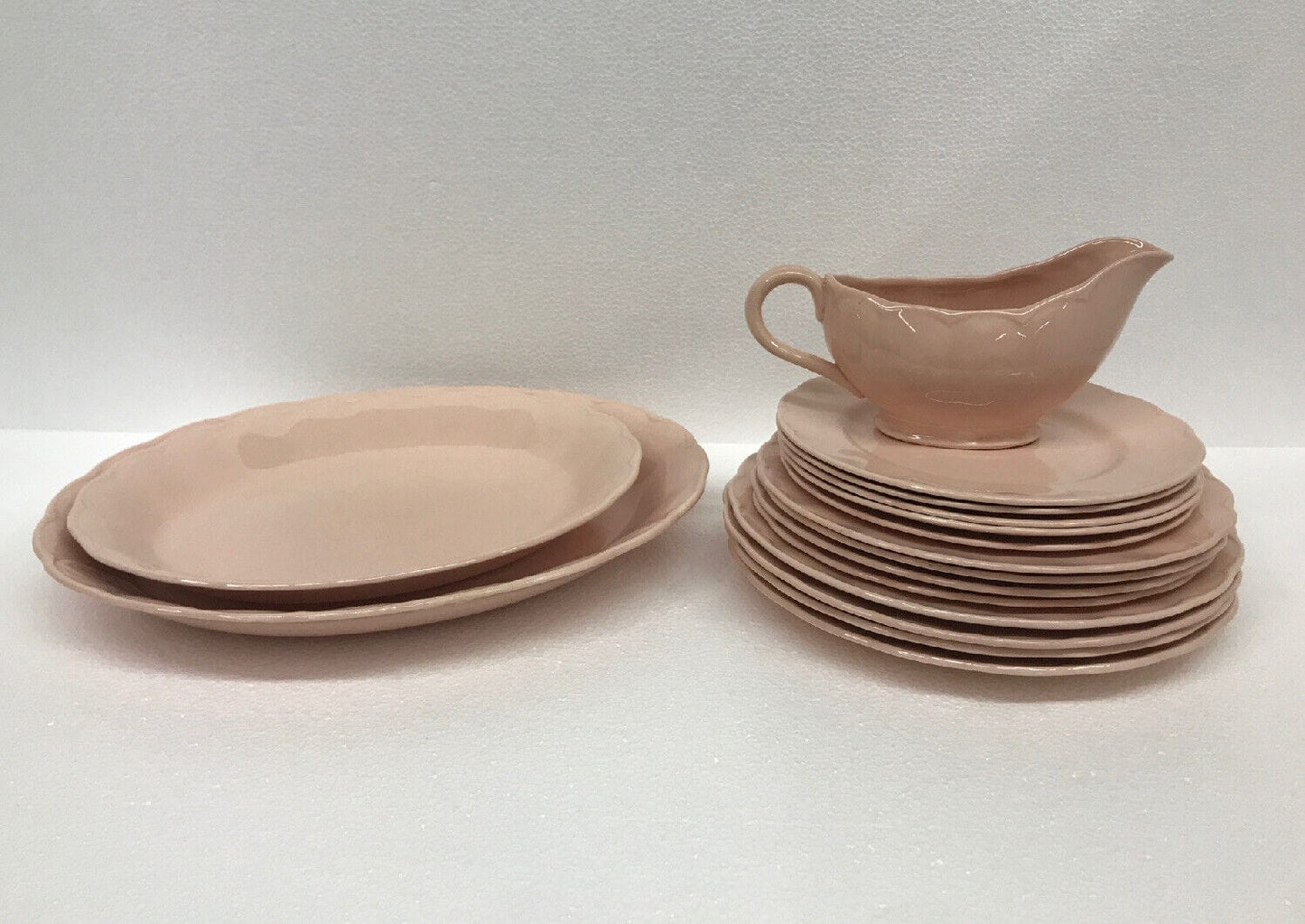 GRINDLEY SERVIZIO DI PIATTI INGLESI ANTICHI IN CERAMICA COLORE ROSA 16 Pz Ceramiche e Porcellane