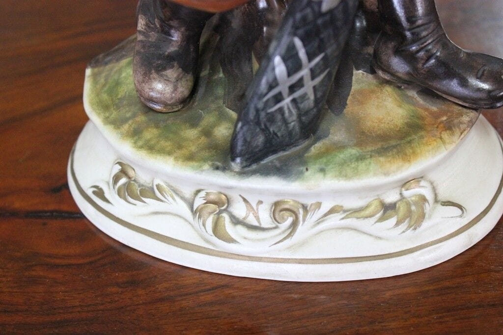 HUNTER VINTAGE LARGE PORCELAIN CAPODIMONTE H cm 33 MADE ITALY - FIGURA D'EPOCA Ceramiche e Porcellane