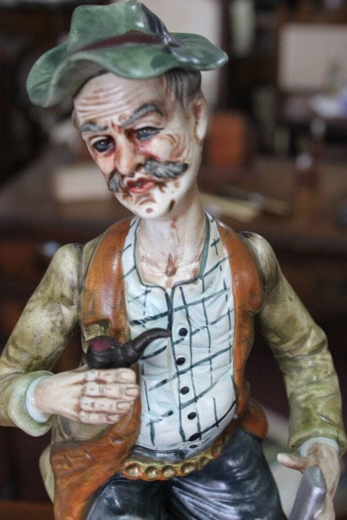 HUNTER VINTAGE LARGE PORCELAIN CAPODIMONTE H cm 33 MADE ITALY - FIGURA D'EPOCA Ceramiche e Porcellane
