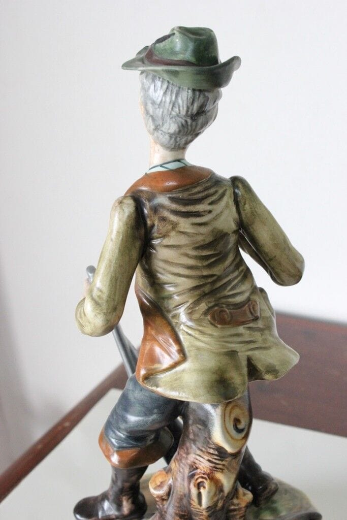 HUNTER VINTAGE LARGE PORCELAIN CAPODIMONTE H cm 33 MADE ITALY - FIGURA D'EPOCA Ceramiche e Porcellane