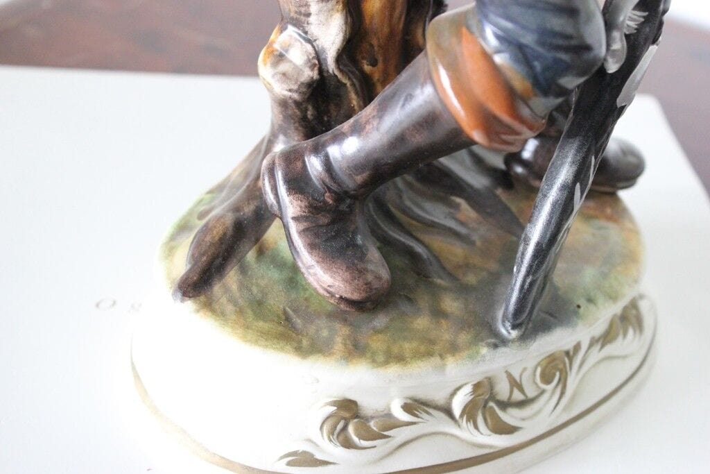 HUNTER VINTAGE LARGE PORCELAIN CAPODIMONTE H cm 33 MADE ITALY - FIGURA D'EPOCA Ceramiche e Porcellane